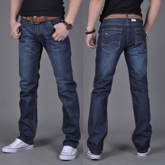 New Fashion Men Jeans Straight Loose Jeans Casual Business Pants Teens Slim Pants - intl  