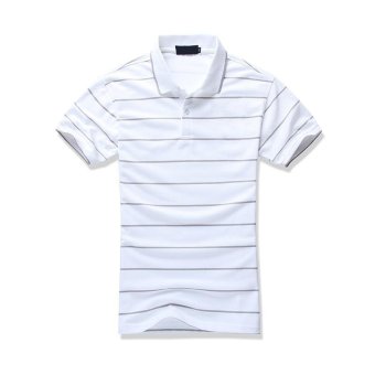 New Fashion Men's Casual Turndown Short-Sleeved Polo-Shirt(Grey) - intl  