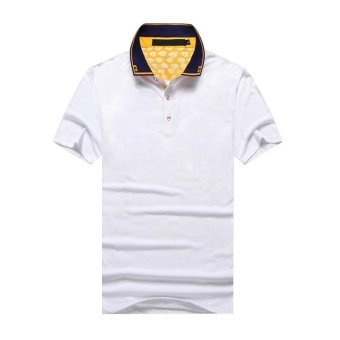 New Fashion Men's Casual Turndown Short-Sleeved Polo-Shirt(White) - intl  