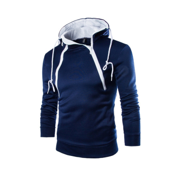 New Fashion Men's Winter Fleece Sweater Men's Hoodies Pullover Hooded Sweatshirt Coat (Navy Blue) - intl  