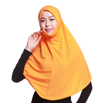 New Fashion Women Muslim Long Full Cover Hijab Scarf - Orange - intl  