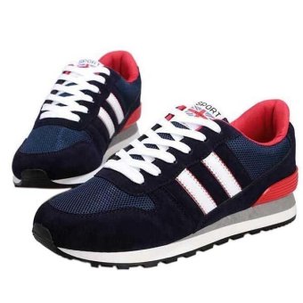 New Men shoes Sport Fashion Sneakers male Casual flats Breathable Active shoes (Red)   