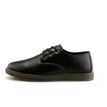 New Men's Formal Wear Shoes Fashion Leather Lace-Up Casual Business Shoes for Men (Black) - intl  