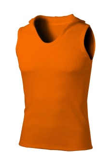 New mens sleeveless hoodie T-shirt hooded tank top cotton hoodies tee (Orange) - intl  