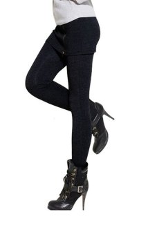 New Skirt Leggings For Women Side Zipper Fashion Stretch Pencil Pants Black  