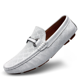 New style fashion Slip-On Leather shoes(white) - Intl  