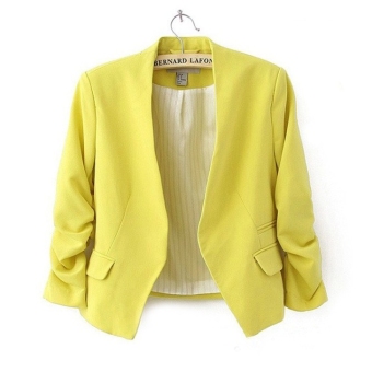 New Women OL Style Candy Color Thin Suit Outerwear 3/4 sleeve Coat Casual Mini Blazer 5 Colors  