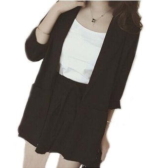 New Womens Fashion Casual Two-piece Suits Shorts (Black) (Intl)  