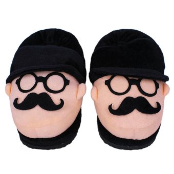 Newest Beard Man Household Winter Warm Soft Plush Indoor Home Cotton Slippers - Intl  