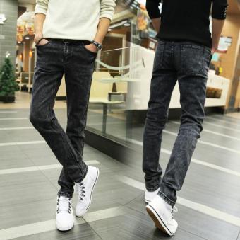 Nianhua Men's Snow Slim Jeans Grey - intl  