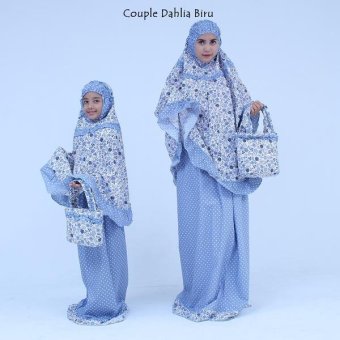 Nuranitex Busana Muslim Mukena Couple Dahlia - Biru Muda  