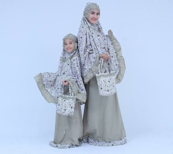 Nuranitex Busana Muslim Mukena Couple Dahlia Cantik Hijau  