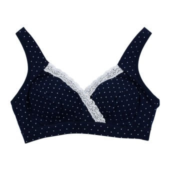 nursing bra cotton pregnant underwear prevent sagging Dark blue - intl  