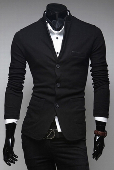 OEM 31 Men's Suit Jeckets Casual Slim Fit Solid (Black) - intl  