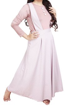 Ofashion Gamis OF-AX-5014B Tenun Jumpsuit Pakaian Muslim - Pink  