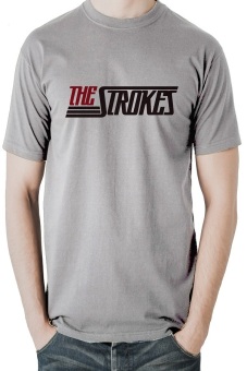 Ogah Drop T-Shirt The strokes Pria - Abu-abu  