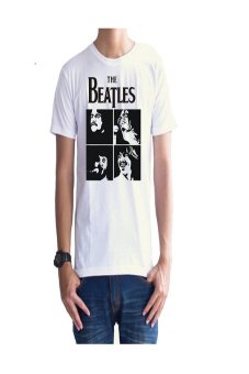 Ogah Drop The Beatles T-Shirt Pria - Putih  