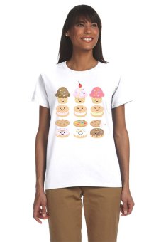 Ogita Tee - Kaos Wanita - Tumblr Tee - Kaos Tumblr - Cupcakes - Putih  