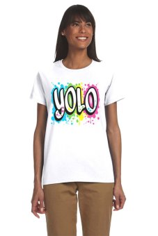 Ogita Tee - Kaos Wanita - Tumblr Tee - Kaos Tumblr - YOLO - Putih  