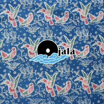 Ojala Batik Kain Batik Cap Motif Burung (Biru)  