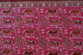Ojala Batik Kain Batik Kombinasi Tulis & Cap Motif Binatang (Pink)  