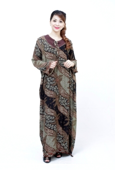 Oktovina-HouseOfBatik Longdress Batik Paris - Chantique Batik LDPP-1 - Cokelat  