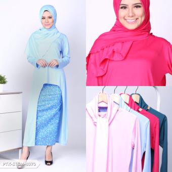 Omah Fesyen Harumni Ethnic High Low Muslim Set - Teal  