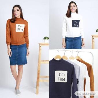 Omah Fesyen Hydeara Text Longsleeve Sweater - Grey  