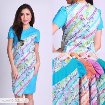 Omah Fesyen Kaelani Batik Bodycon Mini Dress - Tosca  
