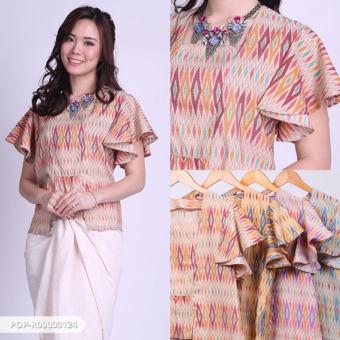 Omah Fesyen Ovizra Batik Rang Rang Kutu Baru Blouse - Tosca  
