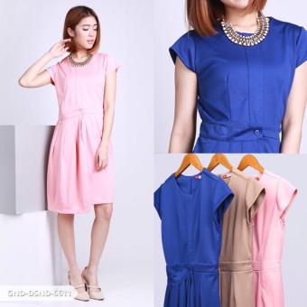 Omah Fesyen Syaqilah Plain Layer Mini Dress - Blue  