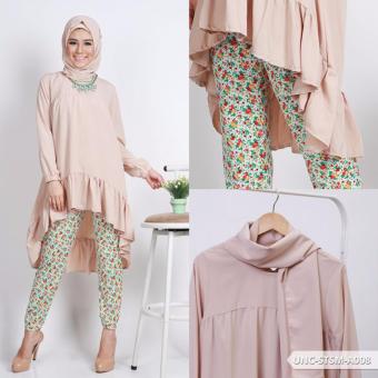 Omah Fesyen Unighia Flowery Pinguin Muslim Set - Khaki  