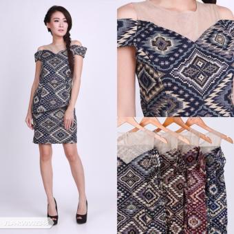 Omah Fesyen Zyarosa Ethnic Cold Shoulder Mini Dress - Brown  