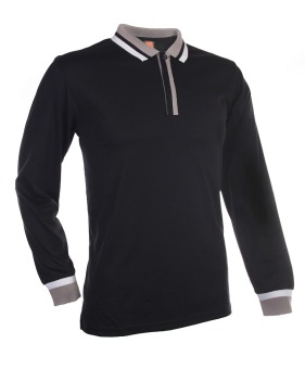 OREN SPORT Fashion Sport casual T-shirt long sleeve POLO Shirt (Black/grey/white) - intl  