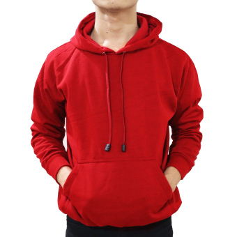 Palemo Jaket Sweater Polos Hoodie Jumper Merah Terang -Unisex  