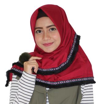 parisku hijab jilbab segiempat egypt maroon  