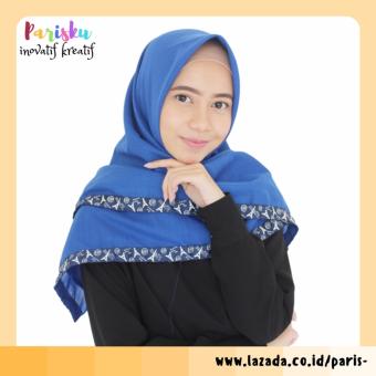 parisku hijab jilbab segiempat eiffel blue  