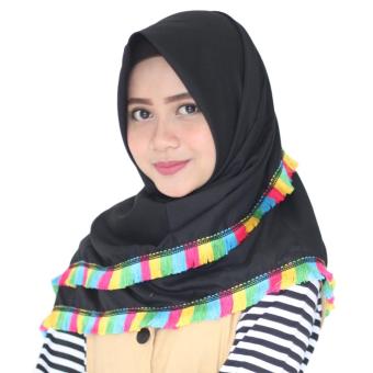 Parisku Hijab Jilbab Segiempat Ghana black  