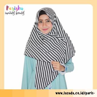 parisku hijab jilbab segiempat monocrome bee  