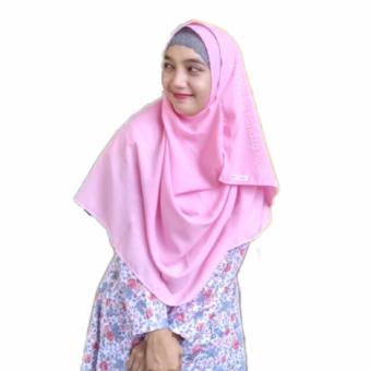 pashmina instan kafidza two face plain soft pink hijab syari instan  