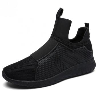 PATHFINDER Men Slip Ons Breath Sneakers Shoes (Black) - intl  
