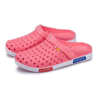 PATHFINDER Men Summer Shoes Sandals New Breathable Beach Flip Flops Slip On Mens Slippers Mesh Lighted Unisex Shoes-Red - intl  