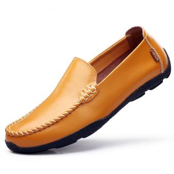 PATHFINDER Men's Driving Soft Loafers Low Cut Men Shoes(Light Brown) - intl  