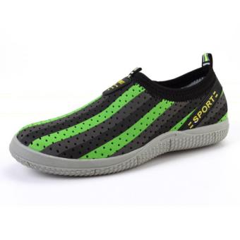 PATHFINDER Men's Summer Breathable Shoes EVA Slip Ons AD4 (Green)  