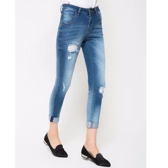 People's Denim Ladies Narnia Ripped RU Jeans - Biru  