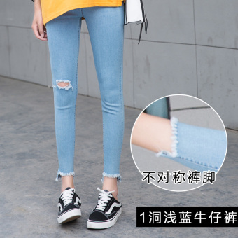 Perempuan bagian tipis adalah pakaian luar yang tipis celana pensil musim panas celana jeans (Sebuah