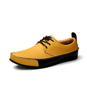 PINSV Genuine Leather Men British Style Casual Leather Yellow - Intl  