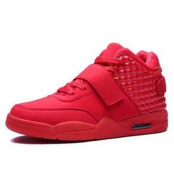 PINSV Men Casual Shoes High Cut Sneakers (Red) - intl  