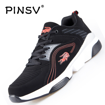 PINSV Men's Breathable Casual Shoes Fashion Sneakers Big Size 37-47 (Black/Red) - intl  