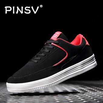 PINSV Men's Breathable Casual Shoes Fashion Sneakers Skate Shoes (Black) - intl  